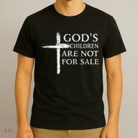 Gods Children Are Not For Sale Cross Christian T-Shirt thumb 3