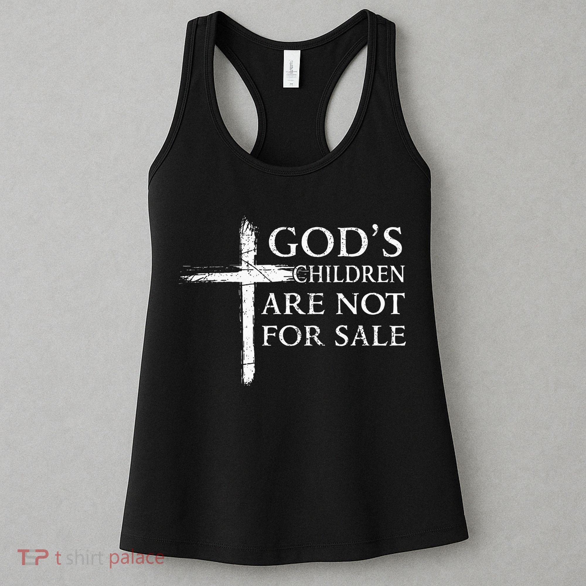 Gods Children Are Not For Sale Cross Christian Women's Tank Top