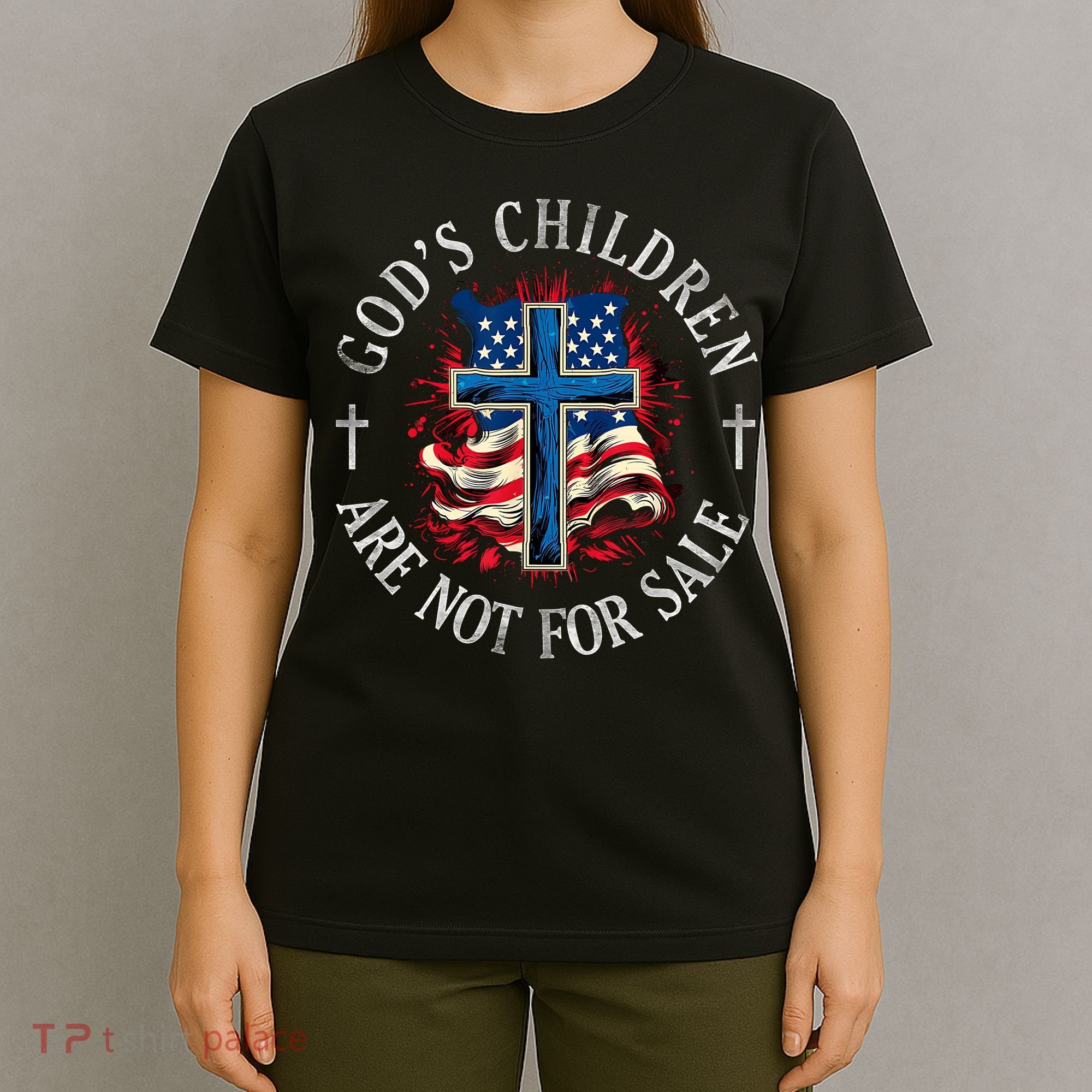 Gods Children Are Not For Sale Cross Christian T-Shirt