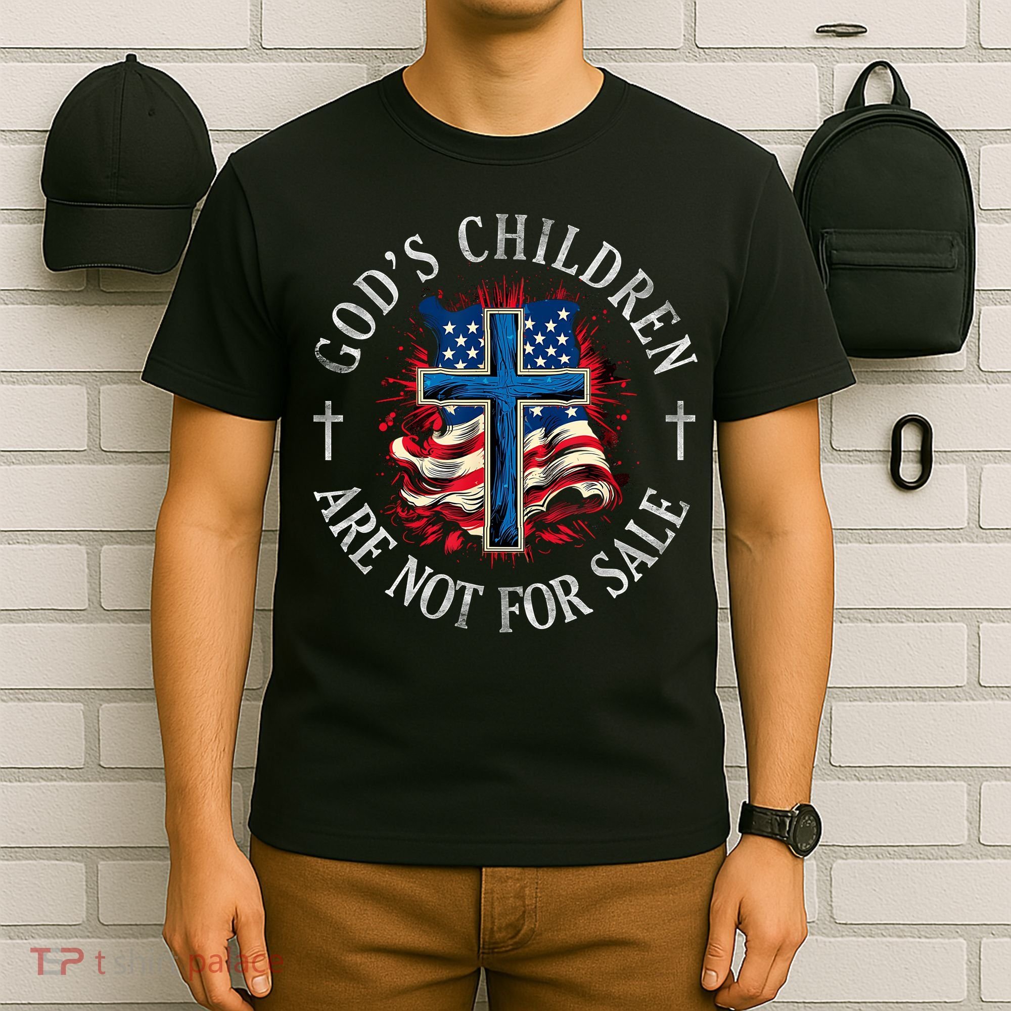 Gods Children Are Not For Sale Cross Christian T-Shirt