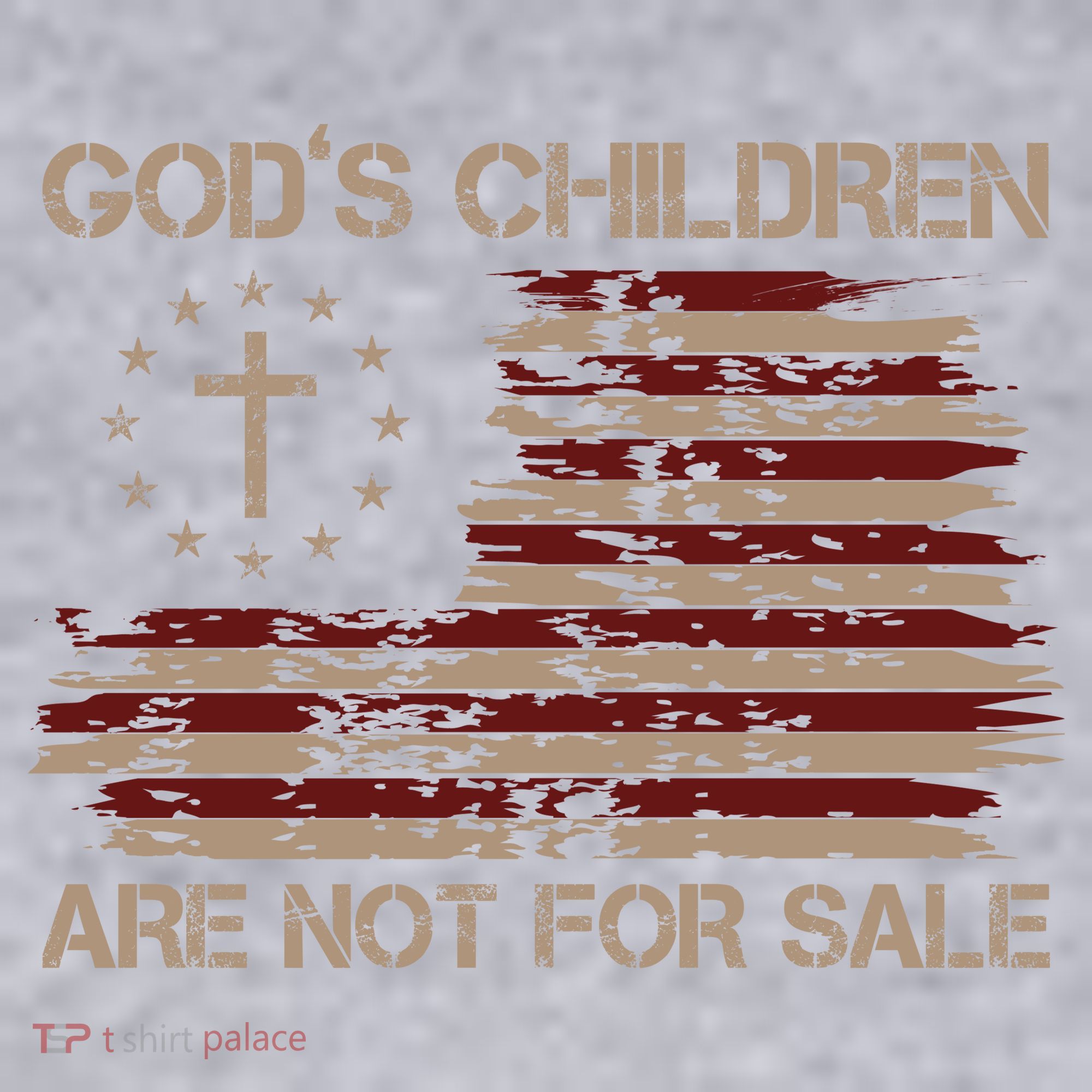 Gods Children Are Not For Sale American Flag Cross Women's Racerback Cropped Tank