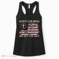 Gods Children Are Not For Sale American Flag Cross Women's Tank Top thumb 0