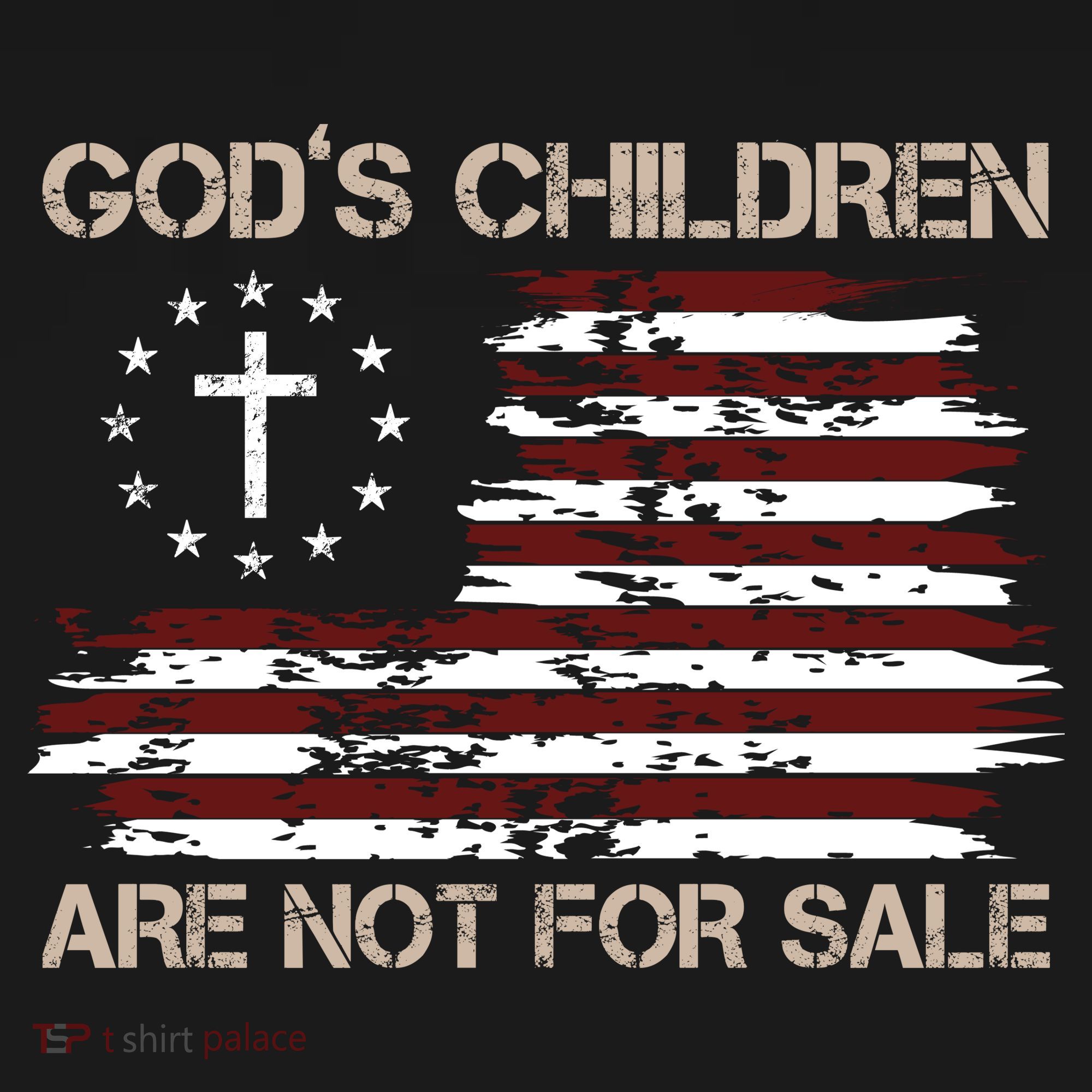 Gods Children Are Not For Sale American Flag Cross Women's Tank Top