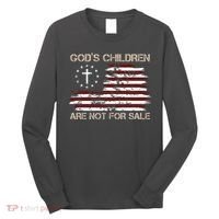 Gods Children Are Not For Sale American Flag Cross Long Sleeve Shirt thumb 0