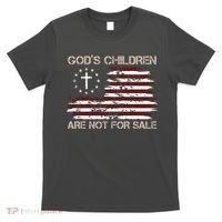 Gods Children Are Not For Sale American Flag Cross T-Shirt thumb 0