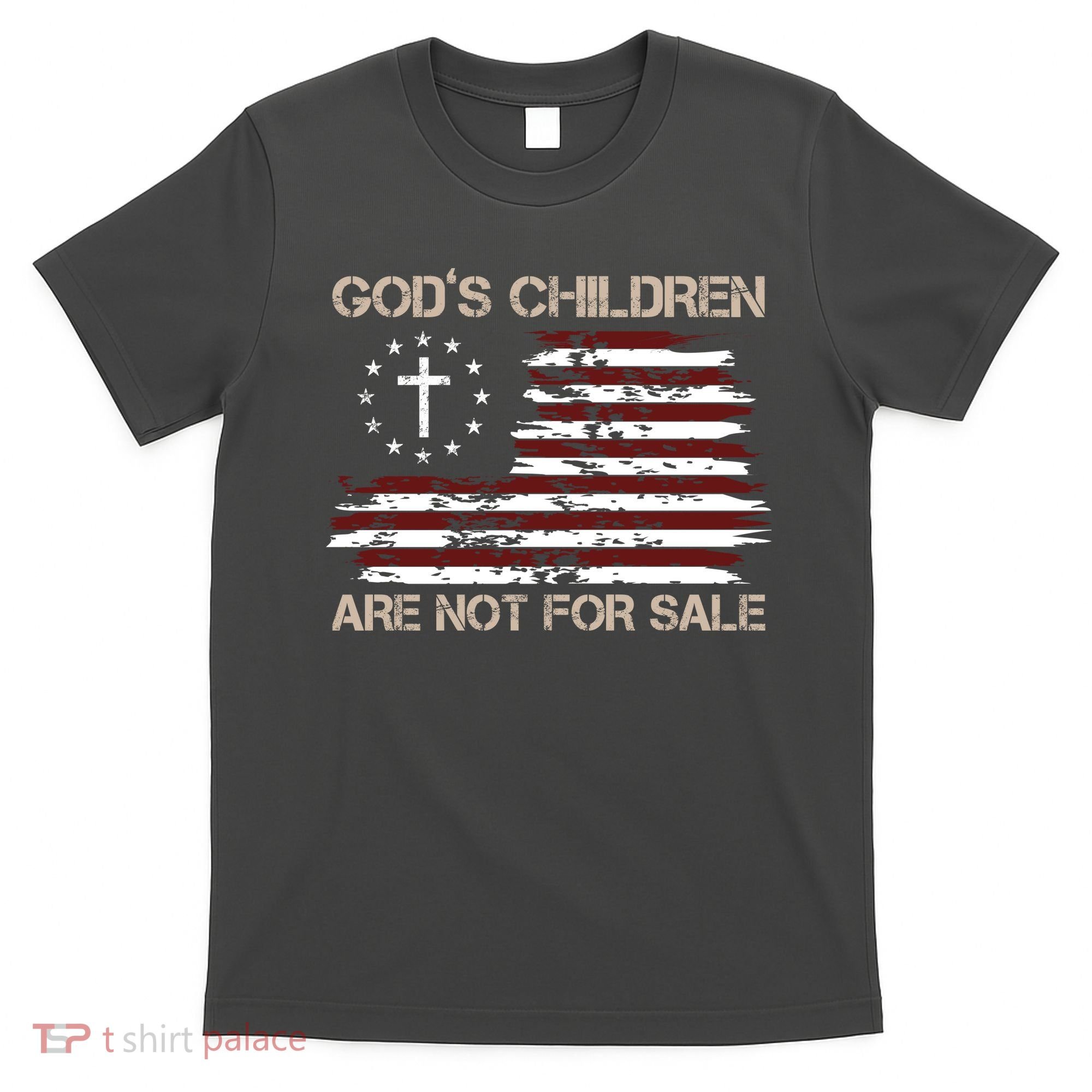 Gods Children Are Not For Sale American Flag Cross T-Shirt