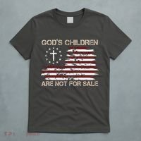 Gods Children Are Not For Sale American Flag Cross T-Shirt thumb 5