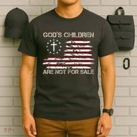 Gods Children Are Not For Sale American Flag Cross T-Shirt thumb 6