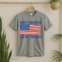 Gods Children Are Not For Sale USA Flag T-Shirt thumb 2