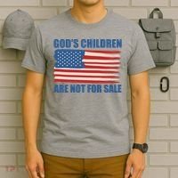 Gods Children Are Not For Sale USA Flag T-Shirt thumb 6