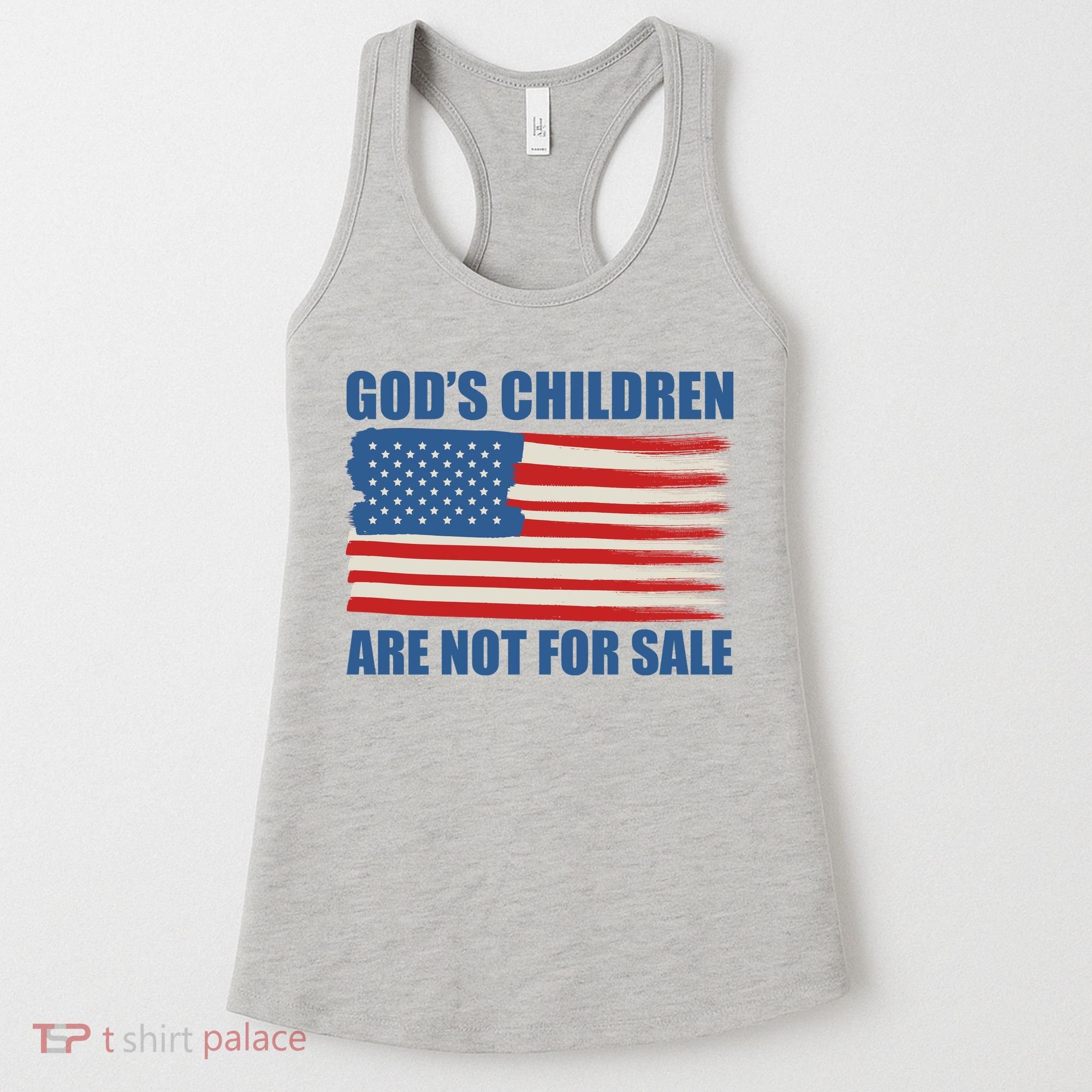 Gods Children Are Not For Sale USA Flag Women's Tank Top