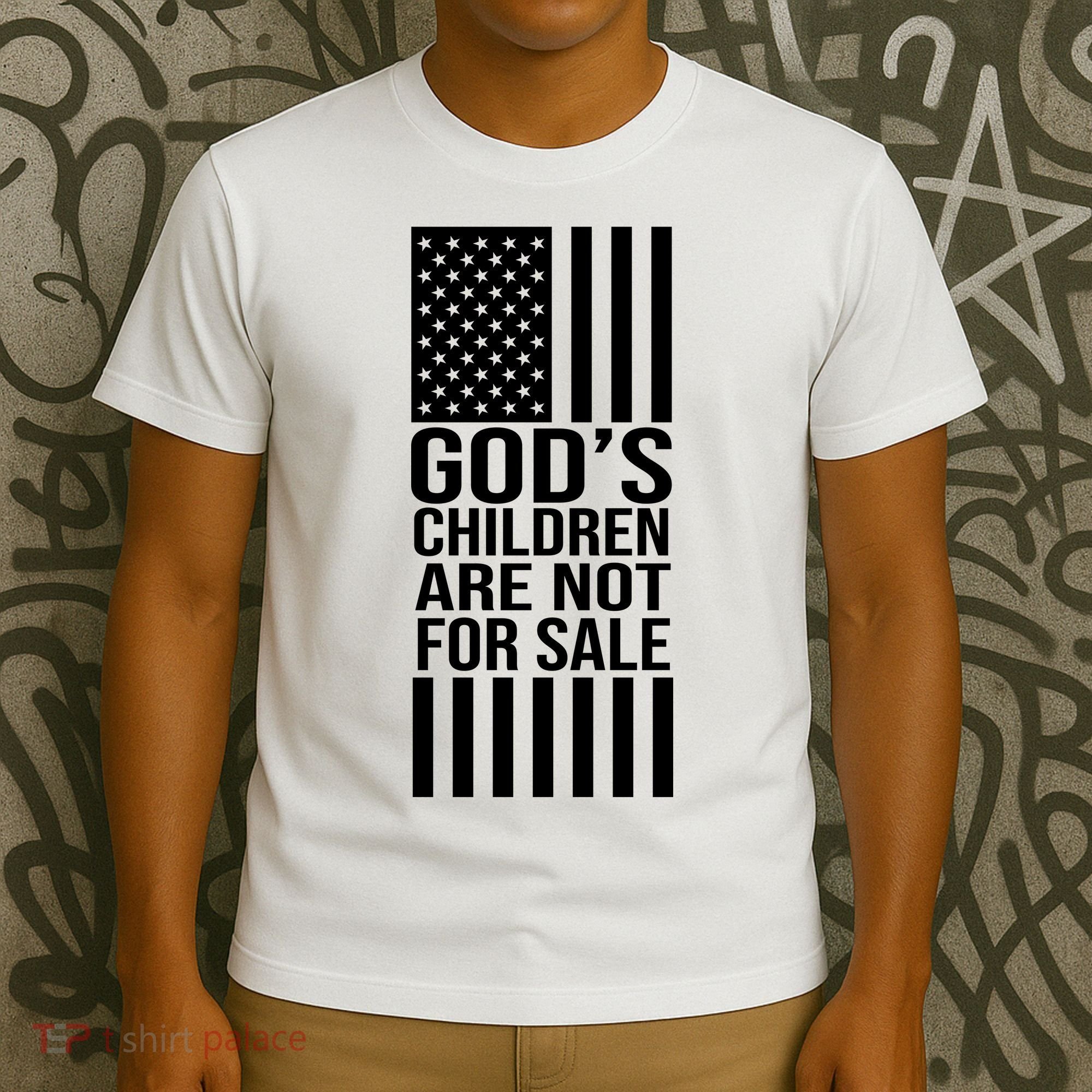 Gods Children Are Not For Sale American Flag T-Shirt