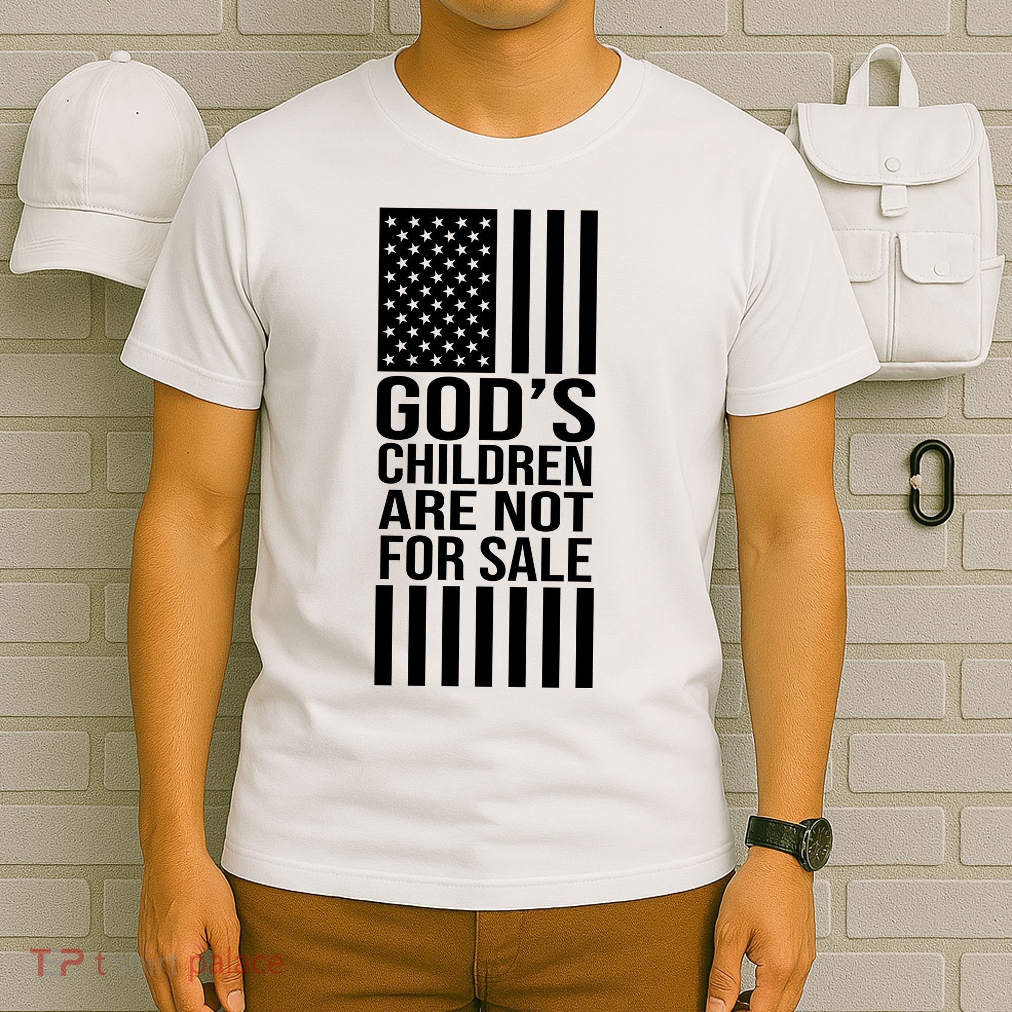 Gods Children Are Not For Sale American Flag T-Shirt