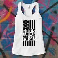 Gods Children Are Not For Sale American Flag Women's Tank Top thumb 3
