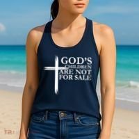 Gods Children Are Not For Sale Cross Women's Tank Top thumb 2