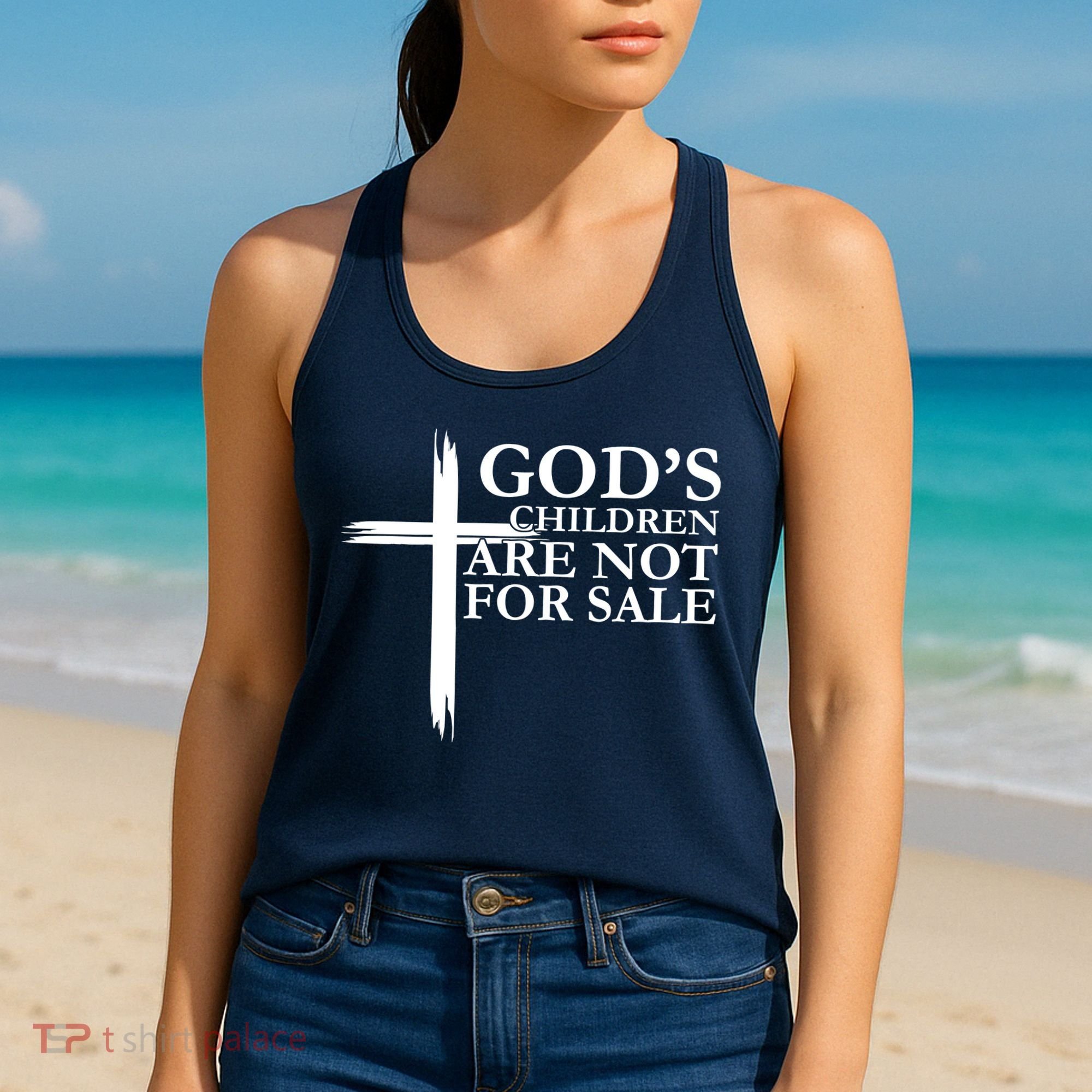 Gods Children Are Not For Sale Cross Women's Tank Top