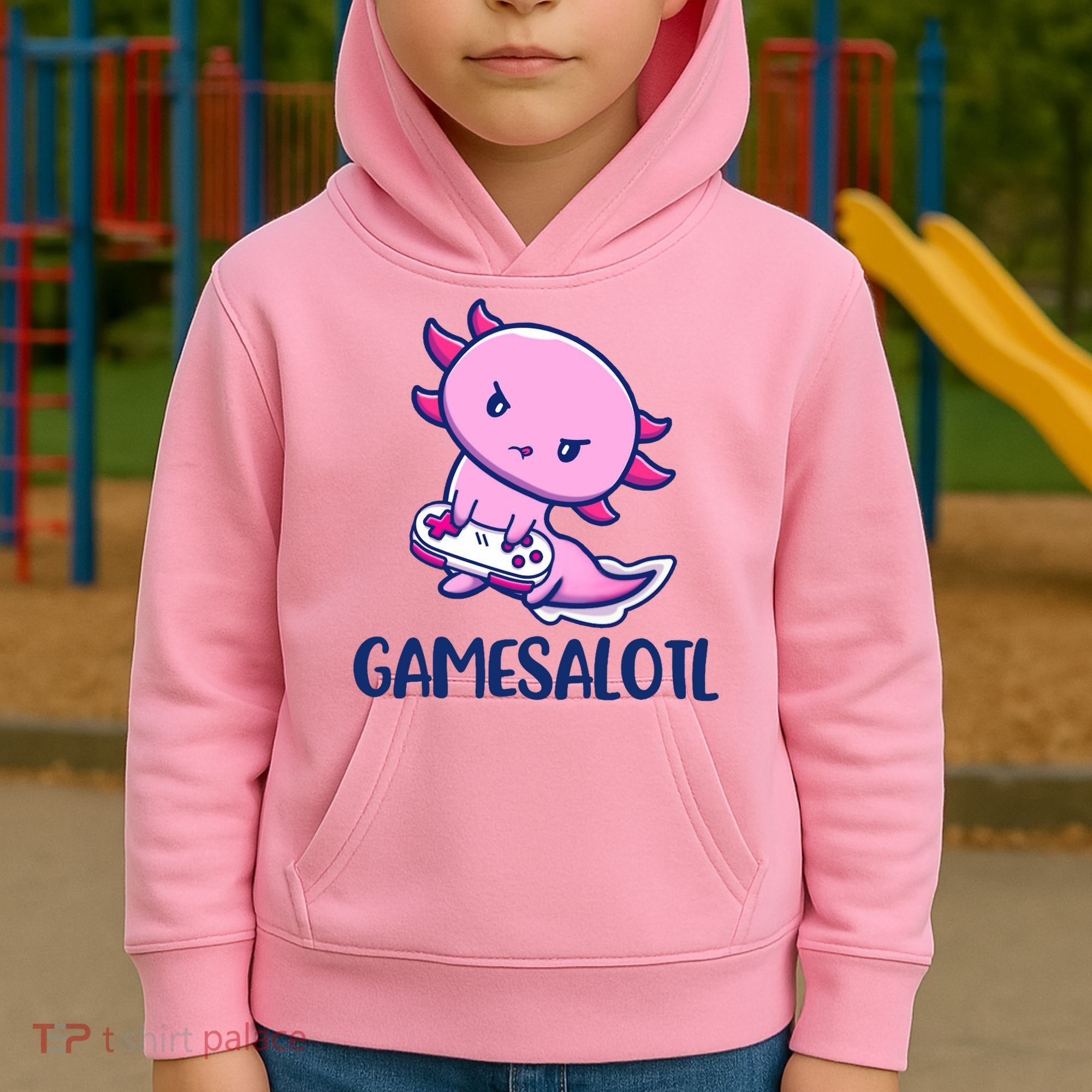 GAMESALOTL Cute Axolotl Kids Hoodie