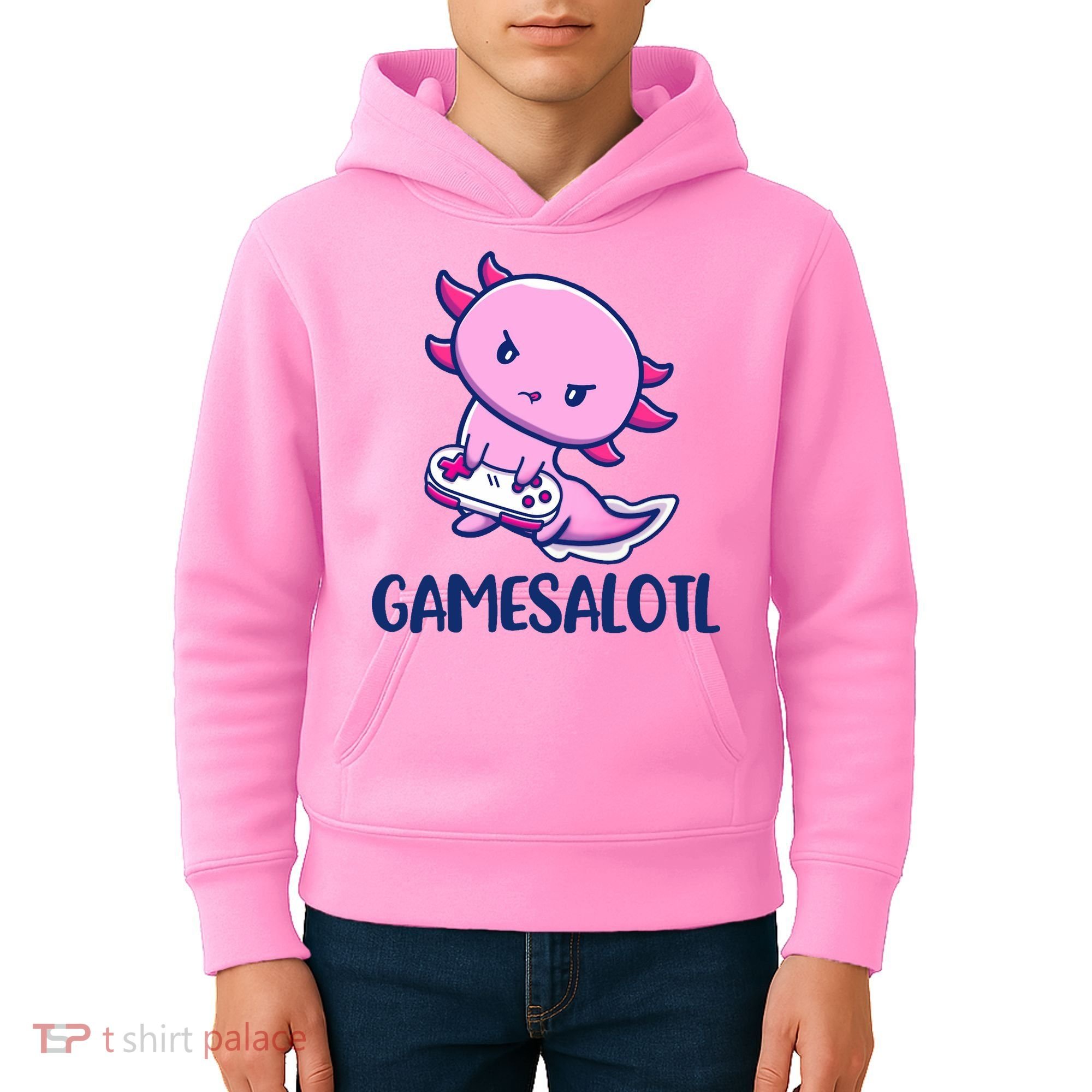 GAMESALOTL Cute Axolotl Kids Hoodie