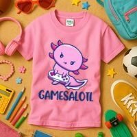 GAMESALOTL Cute Axolotl Kids T-Shirt thumb 3