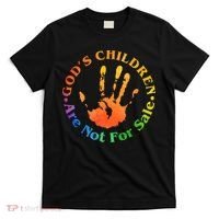 Gods Children Are Not For Sale Colorful Hand Print T-Shirt thumb 0