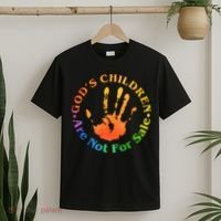 Gods Children Are Not For Sale Colorful Hand Print T-Shirt thumb 2