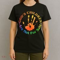 Gods Children Are Not For Sale Colorful Hand Print T-Shirt thumb 4
