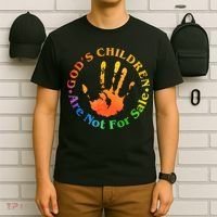 Gods Children Are Not For Sale Colorful Hand Print T-Shirt thumb 6