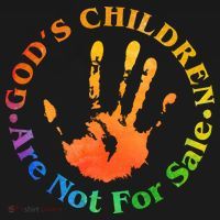 Gods Children Are Not For Sale Colorful Hand Print T-Shirt thumb 7
