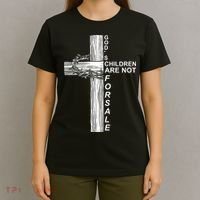 Gods Children Are Not For Sale Cross T-Shirt thumb 4