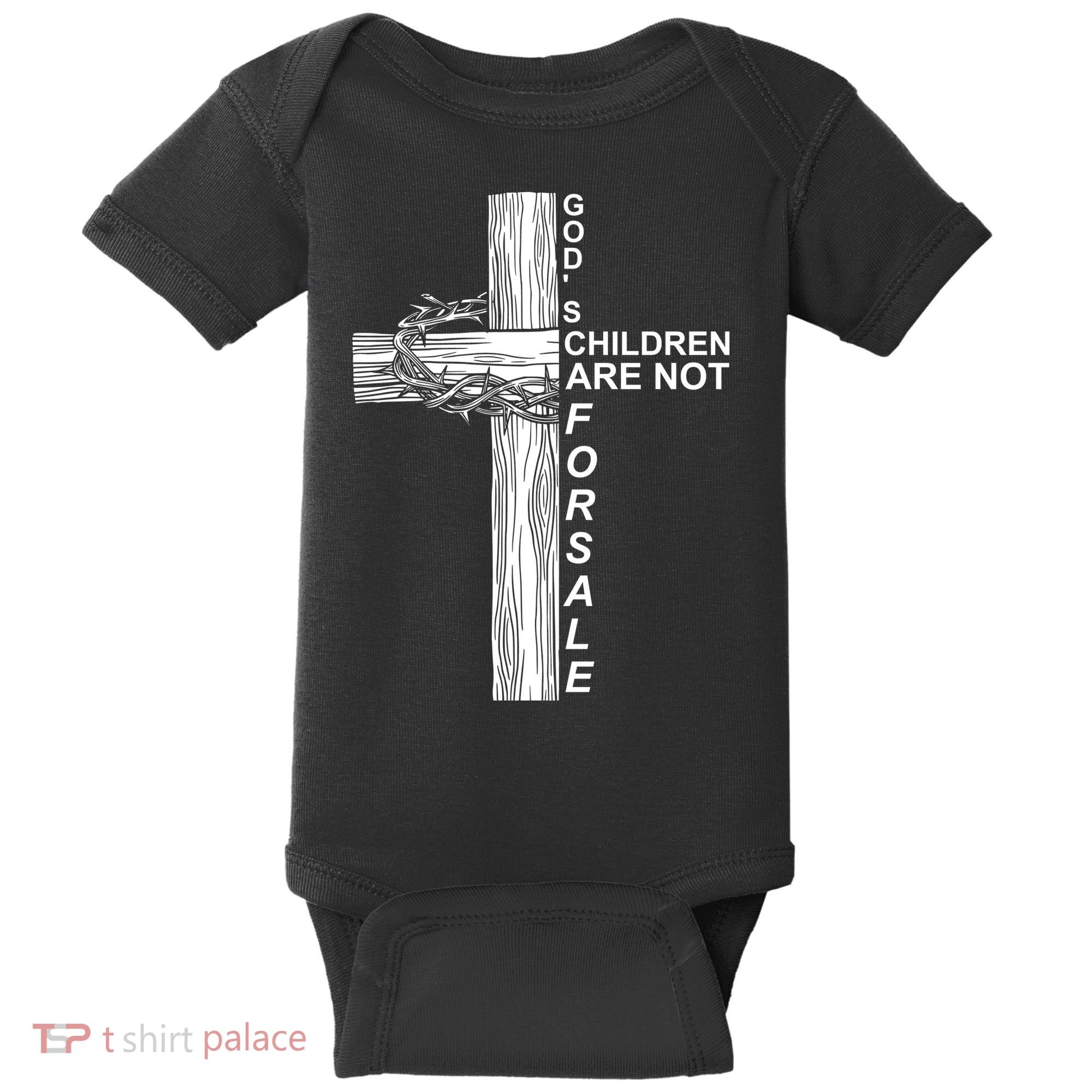 Gods Children Are Not For Sale Cross Baby Bodysuit
