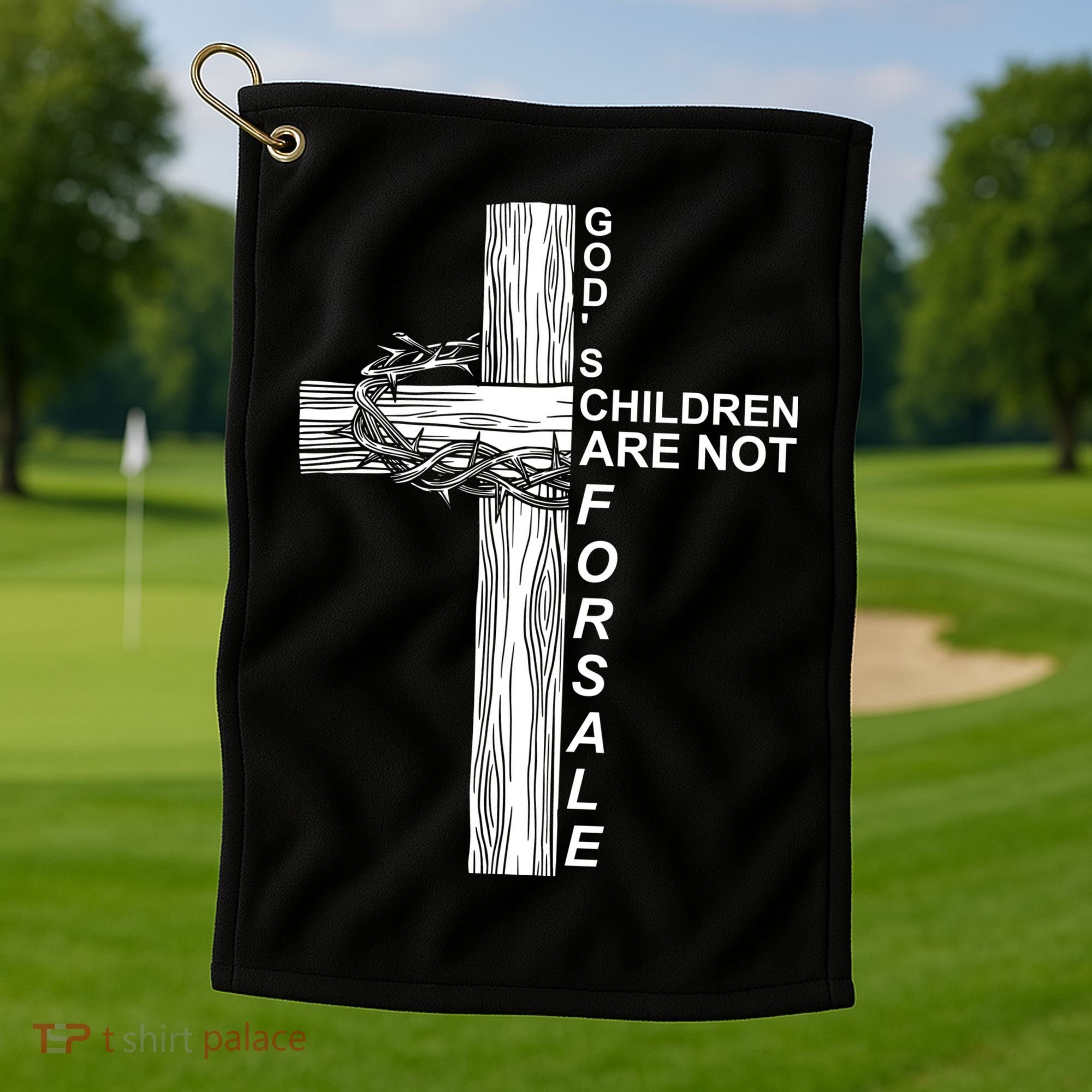 Gods Children Are Not For Sale Cross Golf Towel