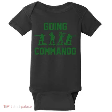 Going Commando Army Troops Funny Baby Bodysuit