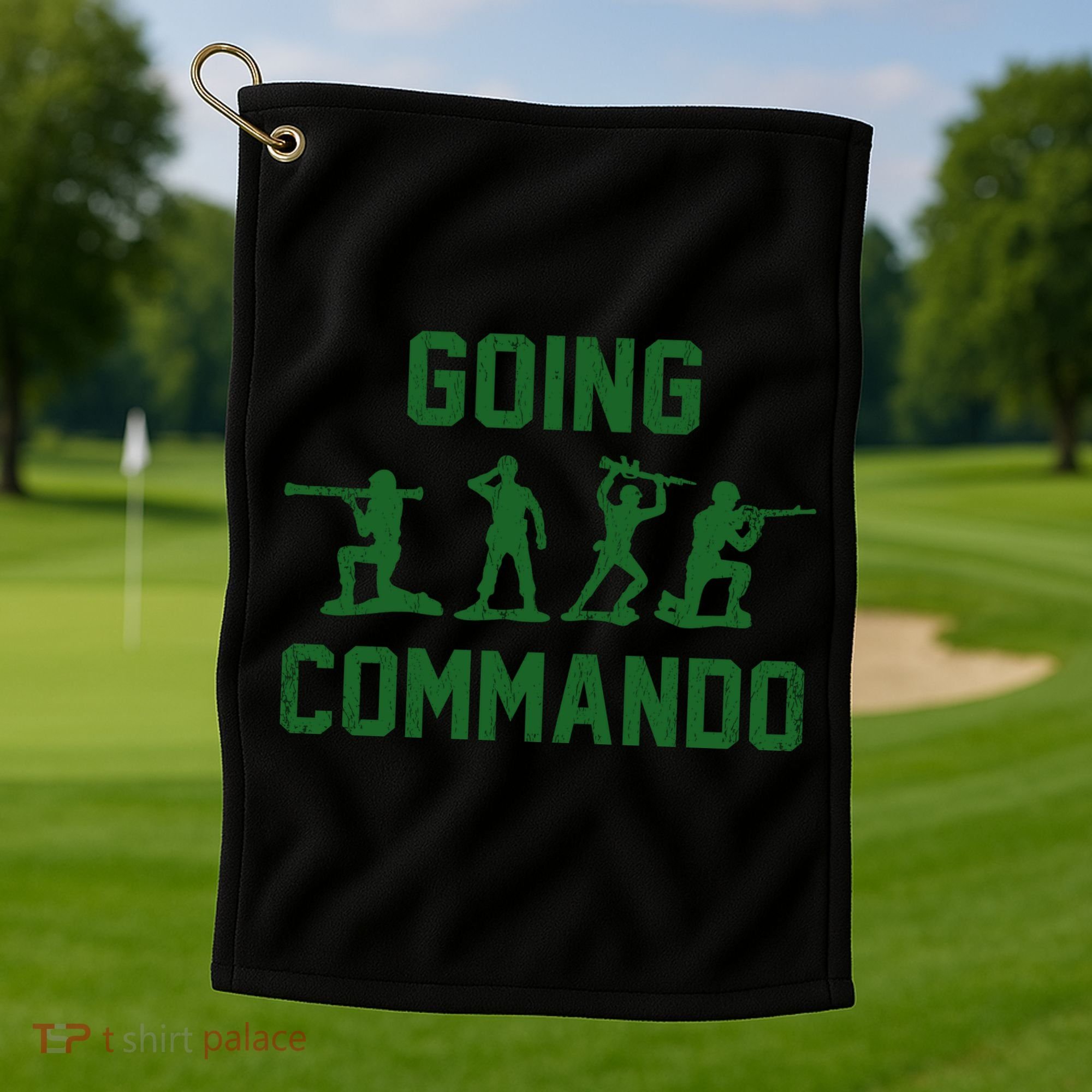 Going Commando Army Troops Funny Golf Towel