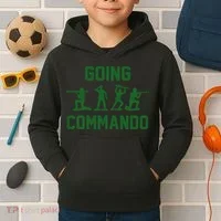 Going Commando Army Troops Funny Kids Hoodie thumb 2