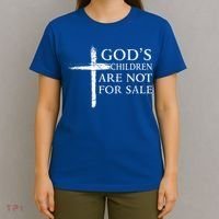 Gods Children Are Not For Sale Cross Christian T-Shirt thumb 4