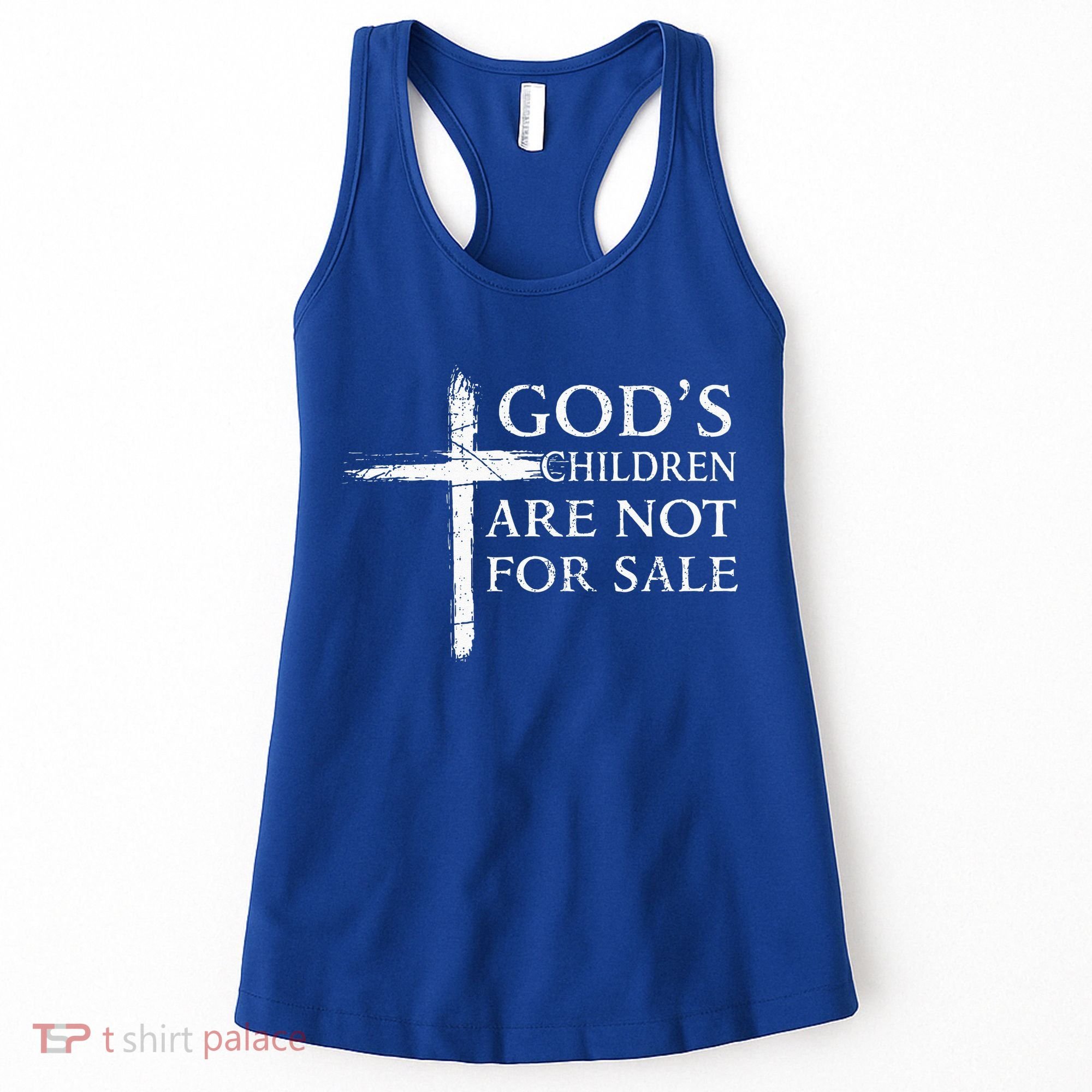Gods Children Are Not For Sale Cross Christian Women's Tank Top