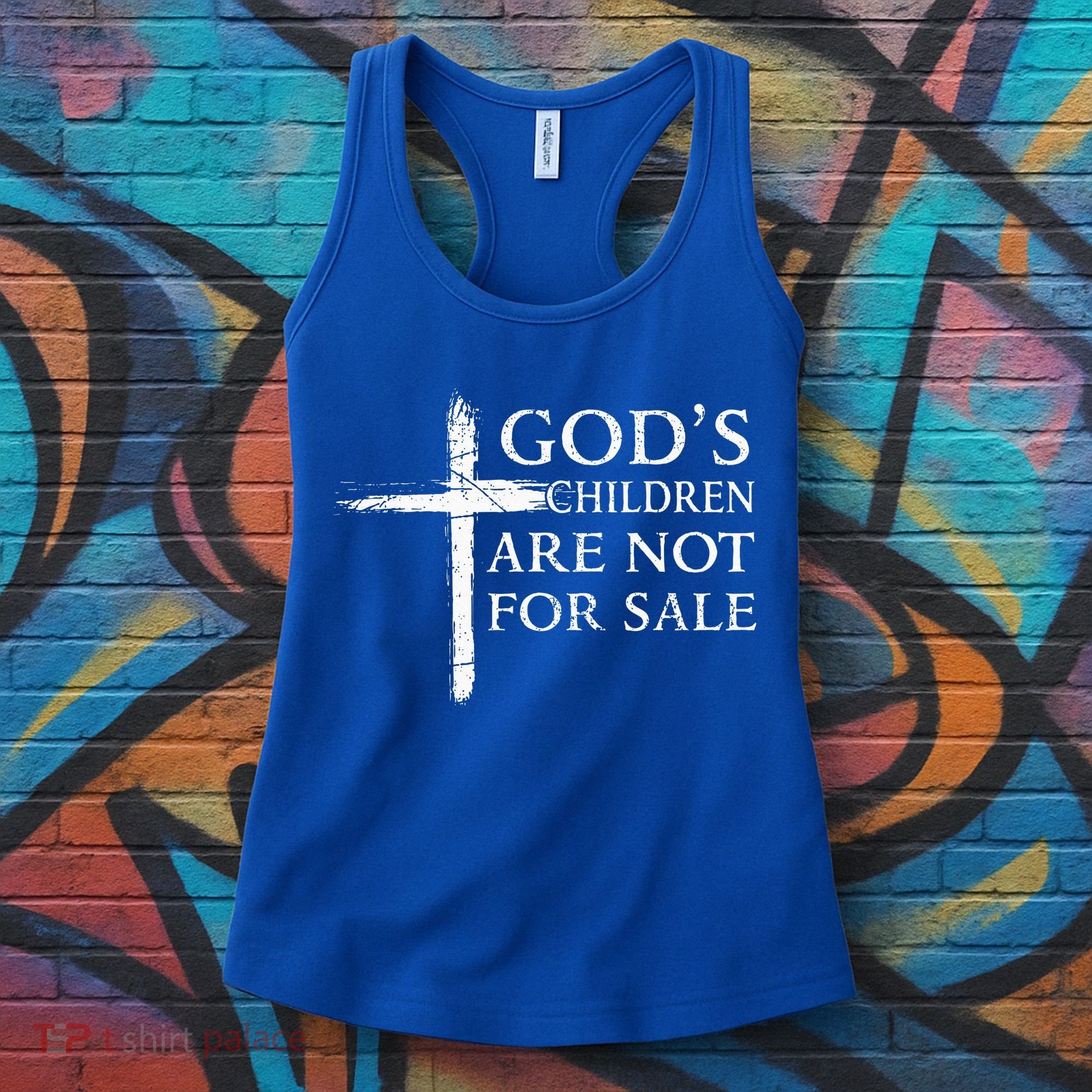 Gods Children Are Not For Sale Cross Christian Women's Tank Top