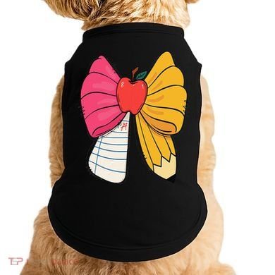 Girly Coquette Bow Pencil Teacher Student Back To School Doggie Tank