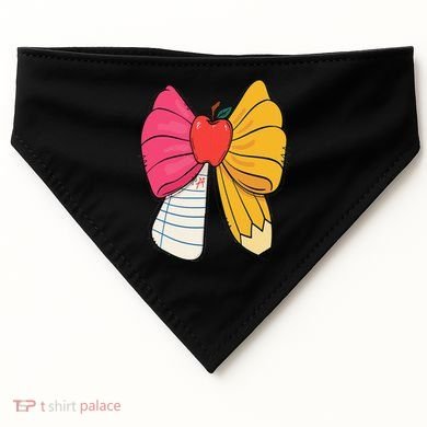 Girly Coquette Bow Pencil Teacher Student Back To School USA-Made Doggie Bandana
