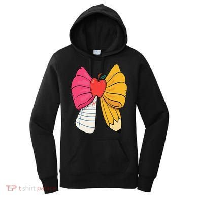Girly Coquette Bow Pencil Teacher Student Back To School Women's Hoodie