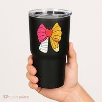 Girly Coquette Bow Pencil Teacher Student Back To School Tumbler thumb 2