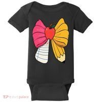 Girly Coquette Bow Pencil Teacher Student Back To School Baby Bodysuit thumb 0