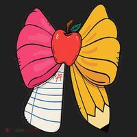 Girly Coquette Bow Pencil Teacher Student Back To School Hat thumb 2