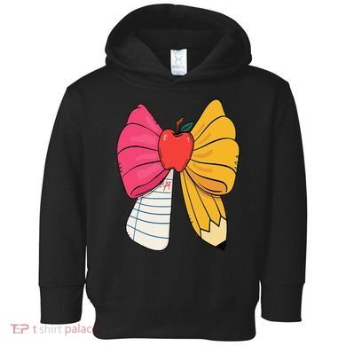 Girly Coquette Bow Pencil Teacher Student Back To School Toddler Hoodie
