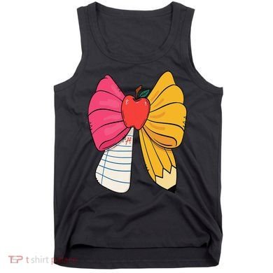 Girly Coquette Bow Pencil Teacher Student Back To School Tank Top