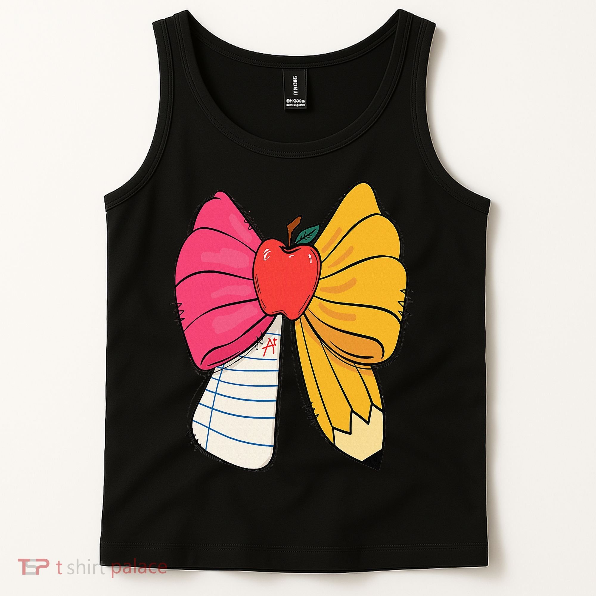Girly Coquette Bow Pencil Teacher Student Back To School Tank Top