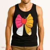 Girly Coquette Bow Pencil Teacher Student Back To School Tank Top thumb 3