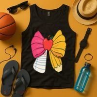Girly Coquette Bow Pencil Teacher Student Back To School Tank Top thumb 4