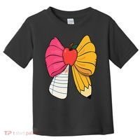 Girly Coquette Bow Pencil Teacher Student Back To School Toddler T-Shirt thumb 0