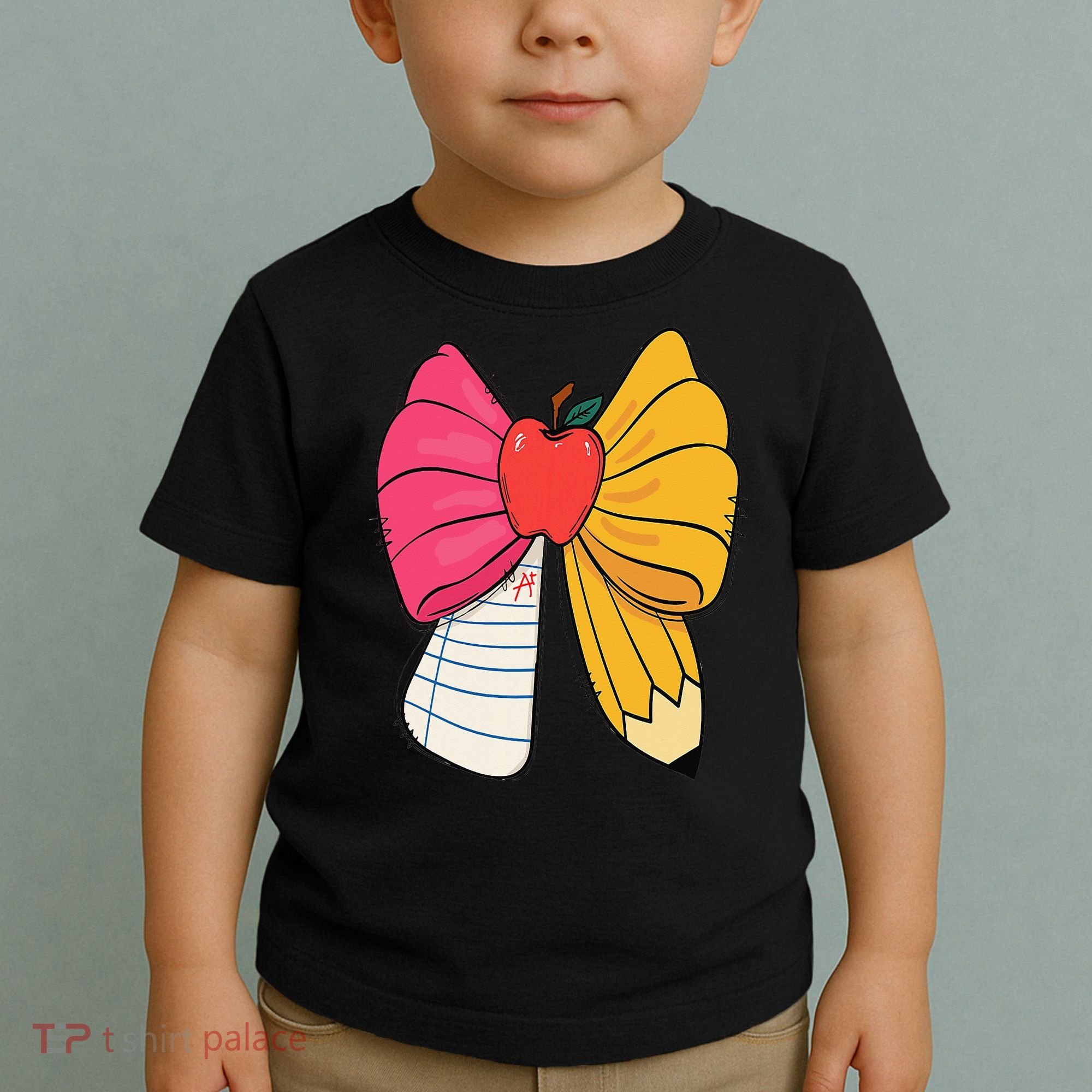 Girly Coquette Bow Pencil Teacher Student Back To School Toddler T-Shirt